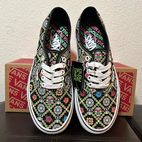 Vans Shoes - Vans Authentic Dia De Muertos Glow In The Dark Black & White Sneakers 6.5M/8W